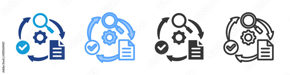 Aufkleber Managed Processes icon set multiple style collection