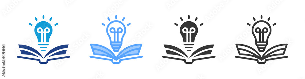 Poster Knowledge icon set multiple style collection