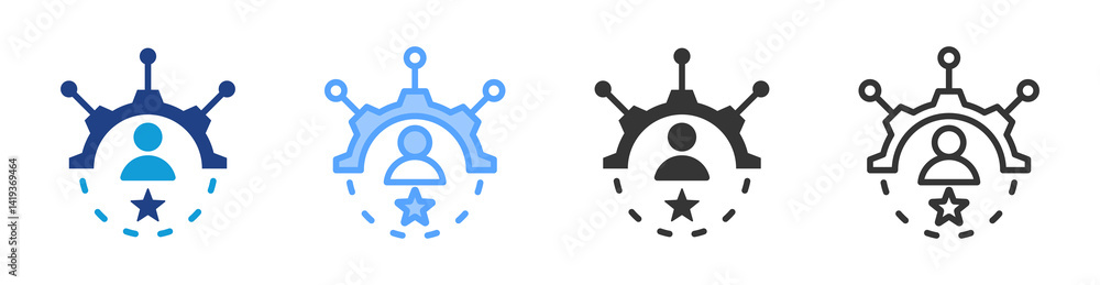 Poster Skills icon set multiple style collection