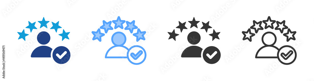 Poster Experience icon set multiple style collection