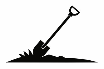 digging bar silhouette line art vector illustration