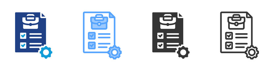 Fototapeta premium Job Management icon set multiple style collection