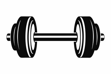 dumbbell silhouette line art vector illustration