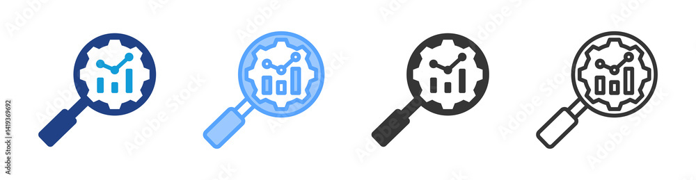 Poster Service Analyzed icon set multiple style collection