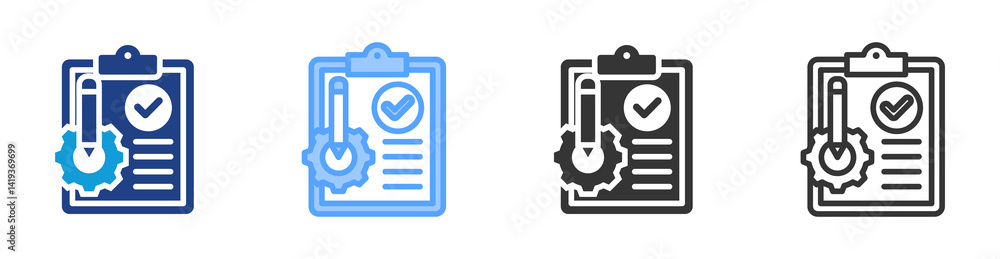 Poster Inspection icon set multiple style collection
