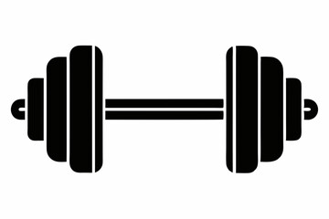 dumbbell silhouette line art vector illustration