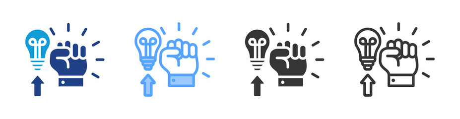 Motivation icon set multiple style collection