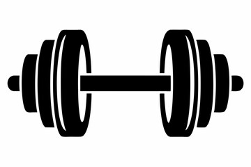 dumbbell silhouette line art vector illustration