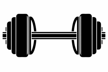 dumbbell silhouette line art vector illustration