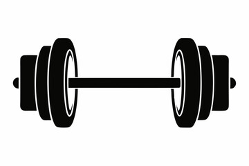 dumbbell silhouette line art vector illustration