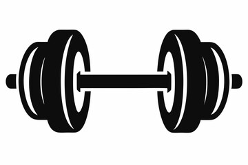 dumbbell silhouette line art vector illustration
