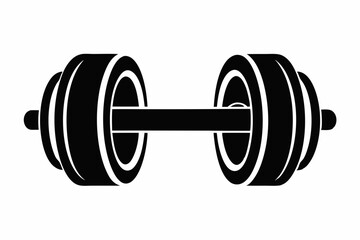 dumbbell silhouette line art vector illustration