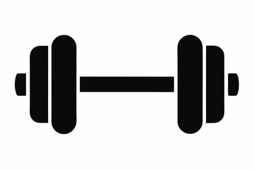 dumbbell silhouette line art vector illustration