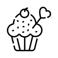 Get a sight of this creamy cupcake outline style icon