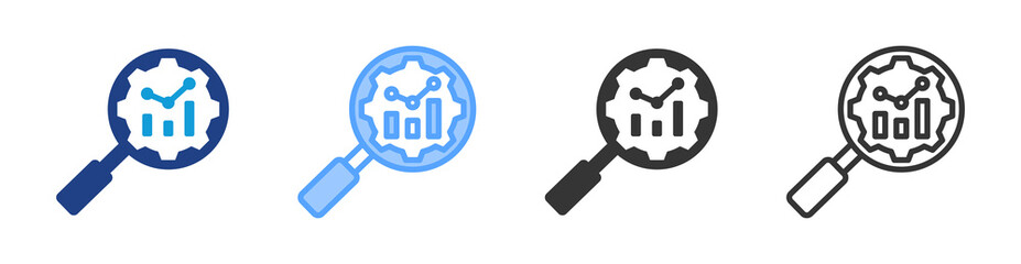 Service Analyzed icon set multiple style collection