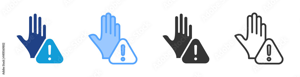Poster Preventive icon set multiple style collection