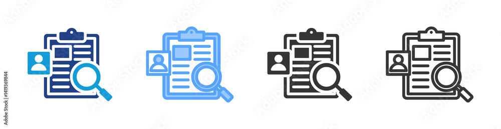 Poster Investigation icon set multiple style collection