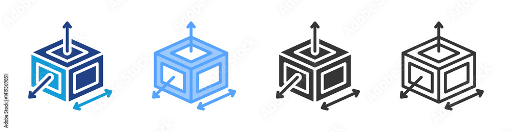 Poster Surface icon set multiple style collection