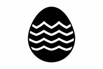 easter egg silhouette line art vector illustration