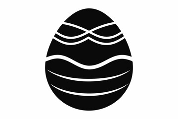 easter egg silhouette line art vector illustration