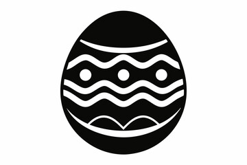 easter egg silhouette line art vector illustration