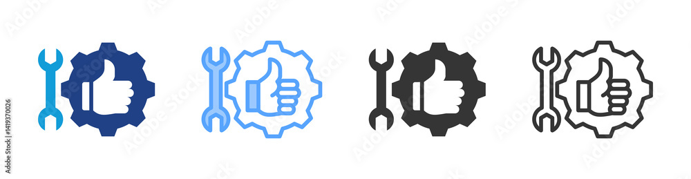 Poster Maintenance icon set multiple style collection