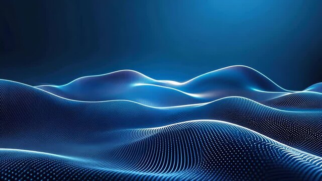 Discovering the mesmerizing beauty of digital waves in a vibrant blue landscape of light and motion Generative AI