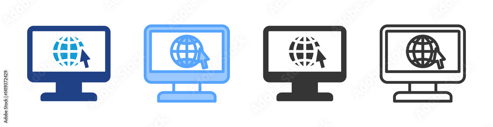 Poster Website icon set multiple style collection