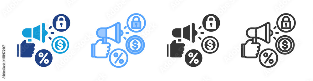 Poster promote icon set multiple style collection