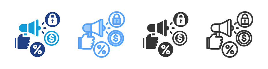 Promote icon set multiple style collection