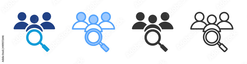 Poster researchers icon set multiple style collection