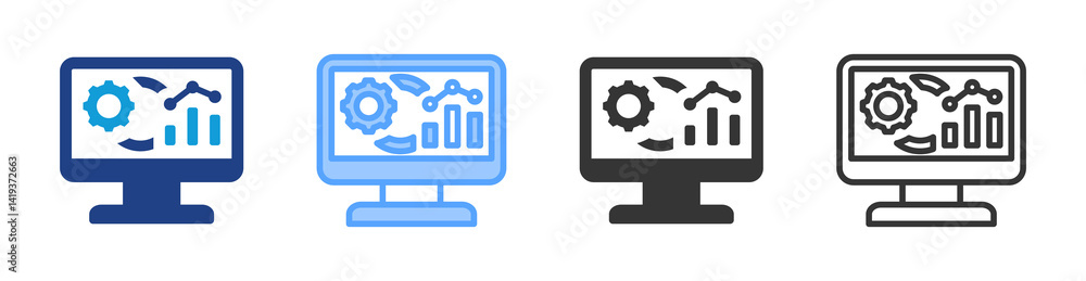 Fototapete data analytics icon set multiple style collection