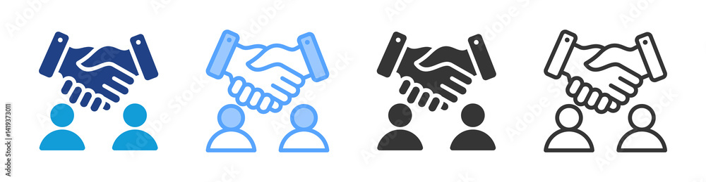 Poster Personal Interaction icon set multiple style collection