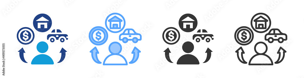 Poster Needs icon set multiple style collection
