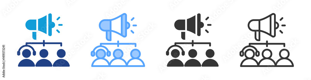 Poster Public Relation icon set multiple style collection