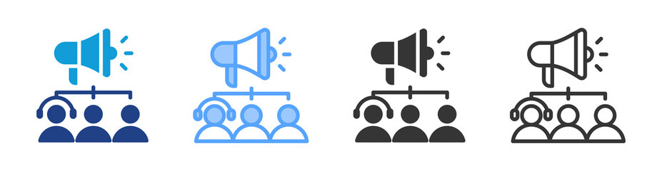 Public Relation icon set multiple style collection