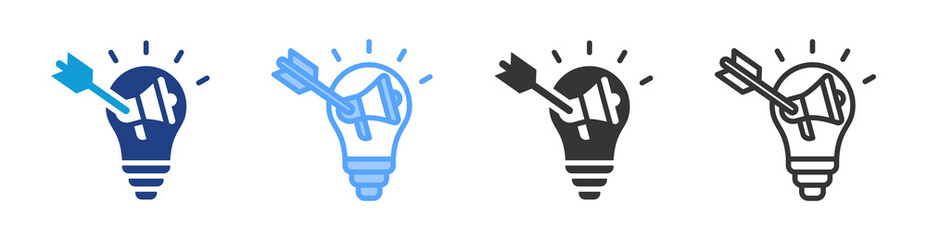 Strategic Marketing icon set multiple style collection