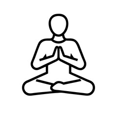 Meditation pose vector graphic for mindfulness and yoga practice relaxation and wellness design