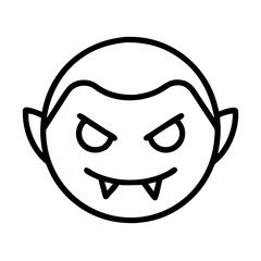 Vampire halloween vector drawing: scary dracula face illustration for horror themes and designs