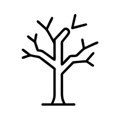 Bare tree silhouette vector illustration for autumn season nature and winter tree icon design