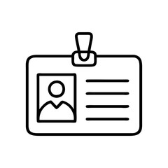 Id badge identification card icon vector illustration employee access pass identity card design