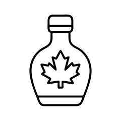 Maple syrup bottle outline vector icon canada symbol breakfast food sweetener canadian product design element
