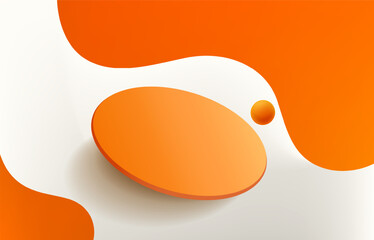 3d rendering, Abstract minimal orange color stage for product display present background.