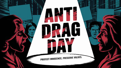 Say No to Drugs - International Anti Drug Day Awareness Poster with Typography and Symbolic Illustration