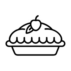 Apple pie recipe homemade dessert thanksgiving holiday baking outline vector illustration