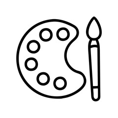 Artwork painting palette and paintbrush icon vector illustration design for artist studio art class design