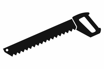 hacksaw silhouette line art vector illustration