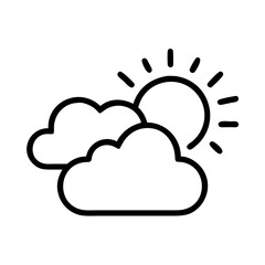 Sun and clouds icon vector illustration weather forecast sunny day cloudy sky climate 90