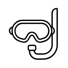 Diving mask and snorkel vector illustration for snorkeling underwater swimming equipment icon