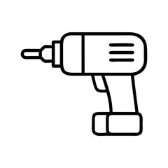 Isolated cordless drill vector icon illustration design for construction and repair work projects